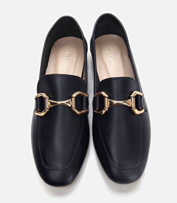 Kadın Deri Lacivert Loafer