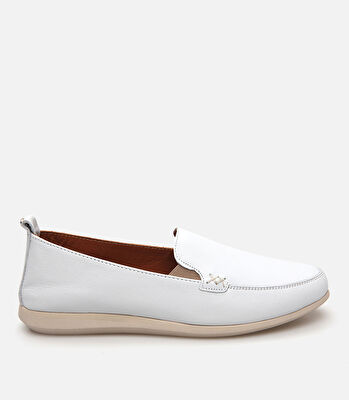 Kadın Deri Beyaz Loafer