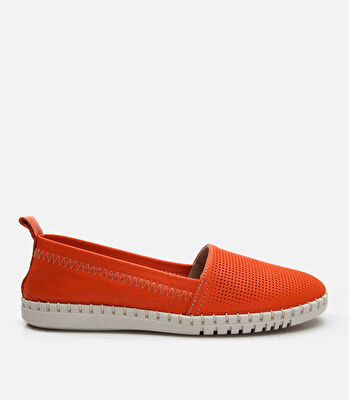 Kadın Deri Kırmızı Loafer