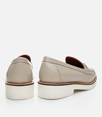 Kadın Deri Bej Loafer