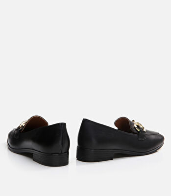 Kadın Deri Siyah Loafer