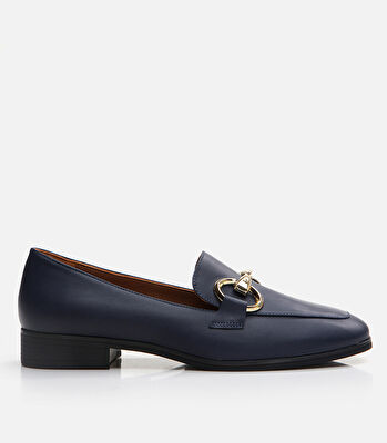 Kadın Deri Lacivert Loafer