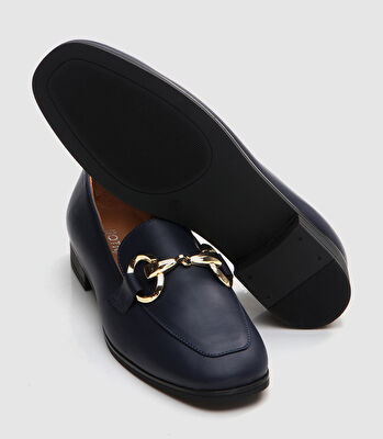 Kadın Deri Lacivert Loafer