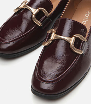 Kadın Deri Bordo Loafer