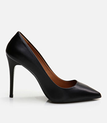 Kadın Deri Siyah Stiletto