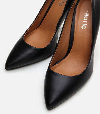 Kadın Deri Siyah Stiletto