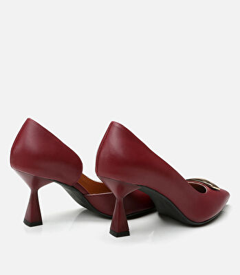 Kadın Deri Bordo Stiletto