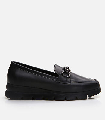 Kadın Deri Siyah Loafer