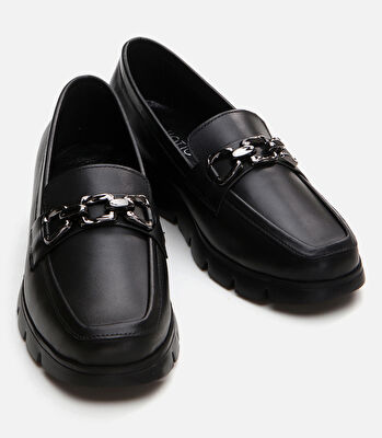 Kadın Deri Siyah Loafer
