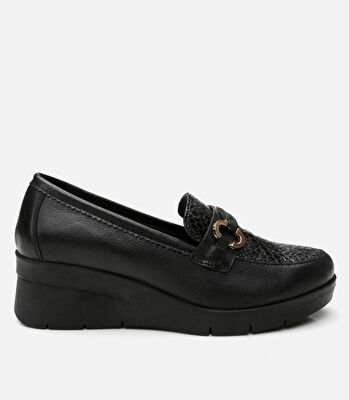 Kadın Deri Siyah Loafer