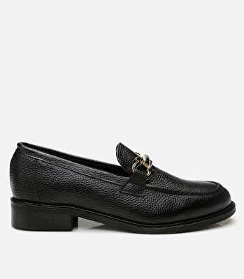 Kadın Deri Siyah Loafer