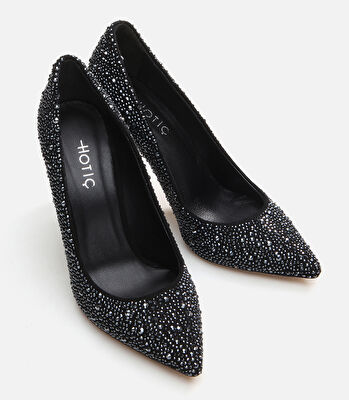 Kadın Deri Siyah Stiletto