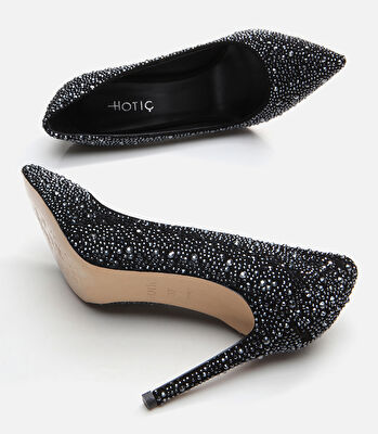 Kadın Deri Siyah Stiletto