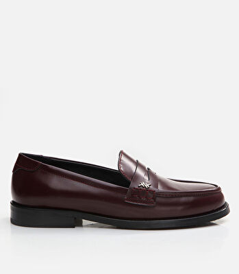 Kadın Deri Bordo Loafer