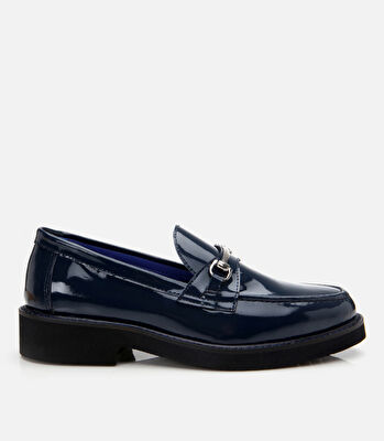 Kadın Deri Lacivert Loafer