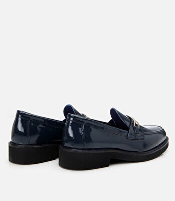 Kadın Deri Lacivert Loafer