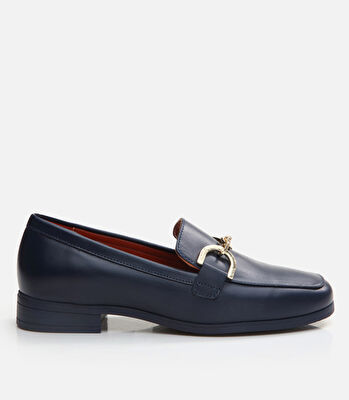 Kadın Deri Lacivert Loafer