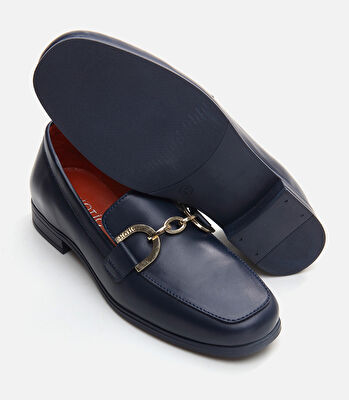 Kadın Deri Lacivert Loafer