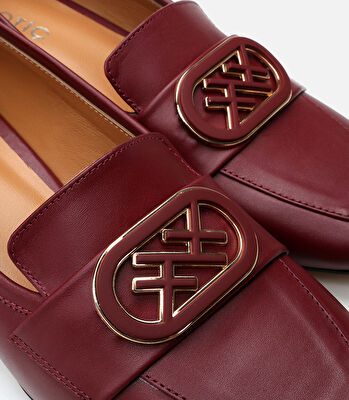 Kadın Deri Bordo Loafer