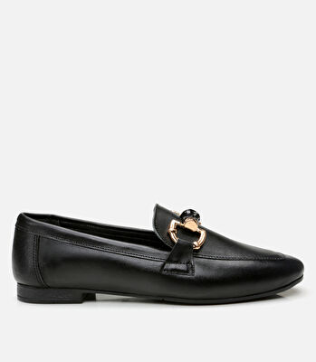 Kadın Deri Siyah Loafer