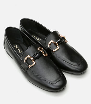 Kadın Deri Siyah Loafer