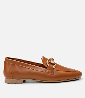Kadın Deri Taba Loafer