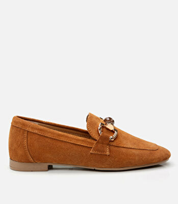 Kadın Deri Taba Loafer