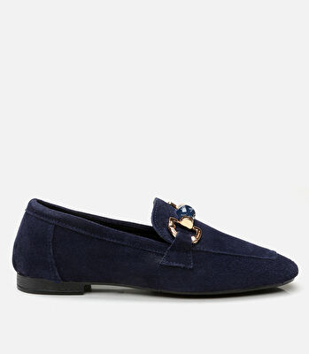 Kadın Deri Lacivert Loafer