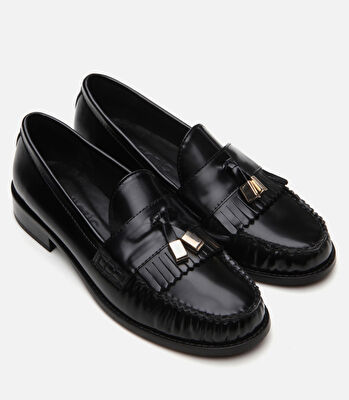 Kadın Deri Siyah Loafer