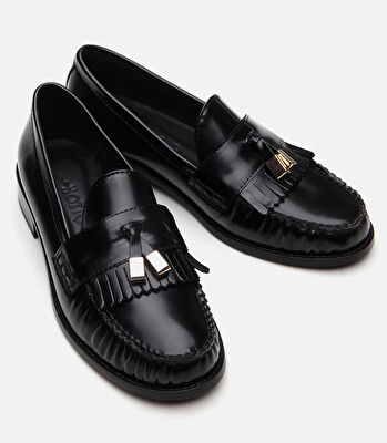 Kadın Deri Siyah Loafer