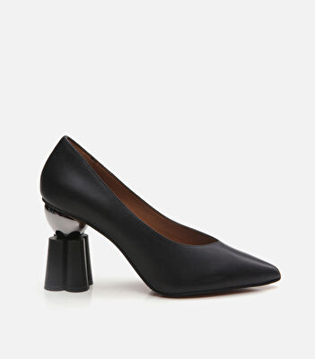 Kadın Deri Siyah Stiletto