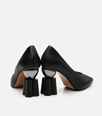 Kadın Deri Siyah Stiletto