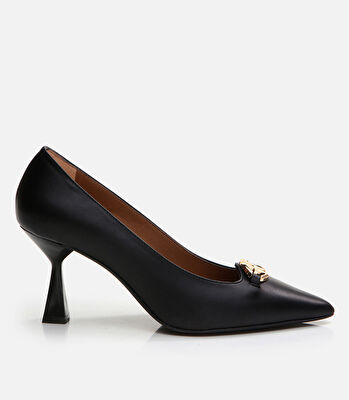Kadın Deri Siyah Stiletto