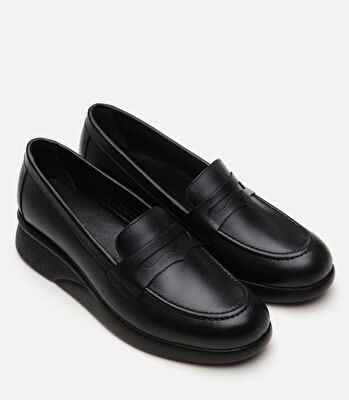 Kadın Deri Siyah Loafer