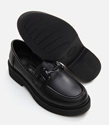 Kadın Deri Siyah Loafer