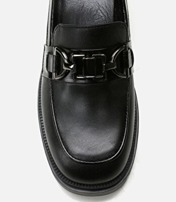 Kadın Deri Siyah Loafer