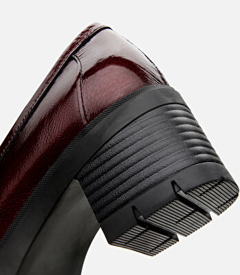 Kadın Deri Bordo Loafer