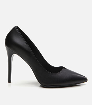 Kadın Deri Siyah Stiletto