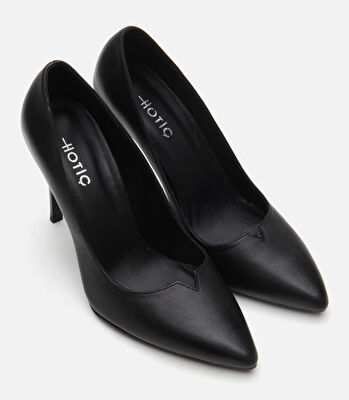 Kadın Deri Siyah Stiletto