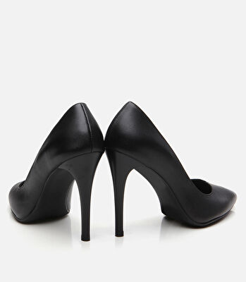 Kadın Deri Siyah Stiletto