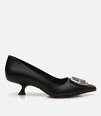 Kadın Deri Siyah Stiletto
