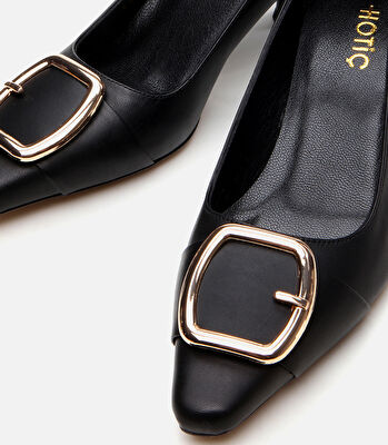 Kadın Deri Siyah Stiletto