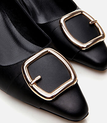 Kadın Deri Siyah Stiletto