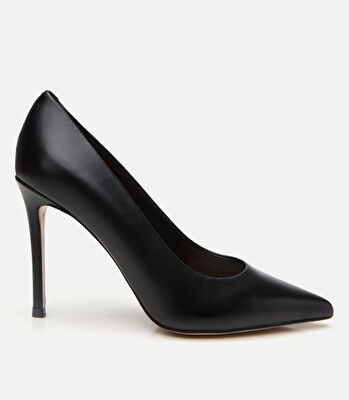 Kadın Deri Siyah İnce Topuklu Stiletto