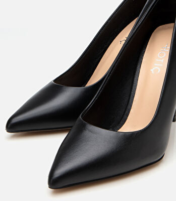 Kadın Deri Siyah İnce Topuklu Stiletto