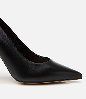 Kadın Deri Siyah İnce Topuklu Stiletto