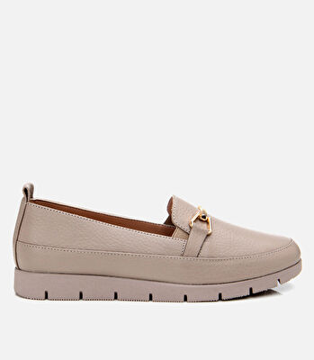 Kadın Deri Vizon tokalı Loafer