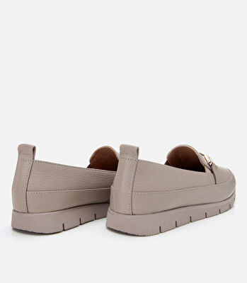 Kadın Deri Vizon tokalı Loafer