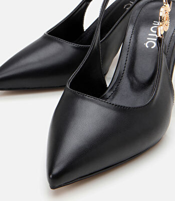 Kadın Siyah Arkası Açık Stiletto