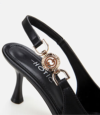 Kadın Siyah Arkası Açık Stiletto